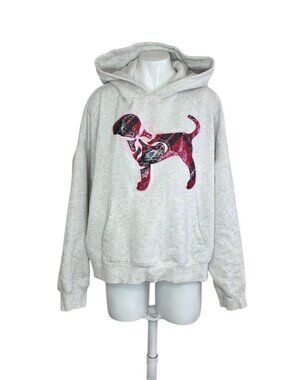 Victoria's Secret PINK x LoveShackFancy Dog Bling Sequin Pullover Sweater, XL